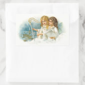 Zingen Kerstengelen Rechthoekige Sticker (Tas)