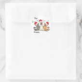 Zingen Kerstkatten Ronde Sticker (Tas)