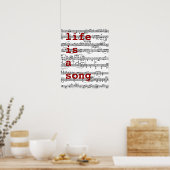 zingen / leven is een lied poster (Keuken)