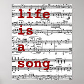 zingen / leven is een lied poster (Voorkant)