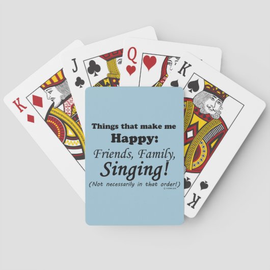 Zingen maakt me gelukkig pokerkaarten (Achterkant)