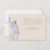 Zingen Nightingale begrafenis Dank u kaart (Voorkant)