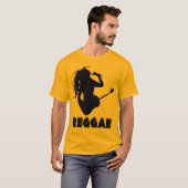 Zingen Reggae Muziek Rasta Rastaman Gitaar Playing T-shirt (Voorkant volledig)