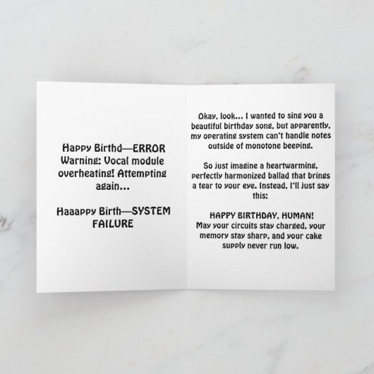 Zingen Robot Verjaardag Malfunction! (Binnen)