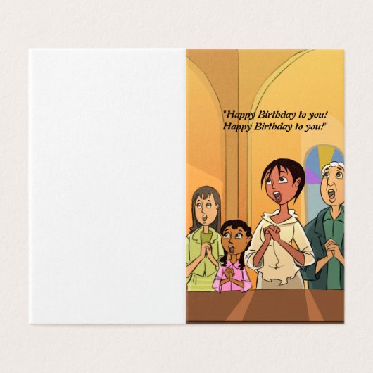 Zingen samen Happy Birthday Kaart (Buitenkant ongevouwen)