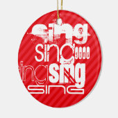 Zingen; Scarlet Red Stripes Keramisch Ornament (Links)