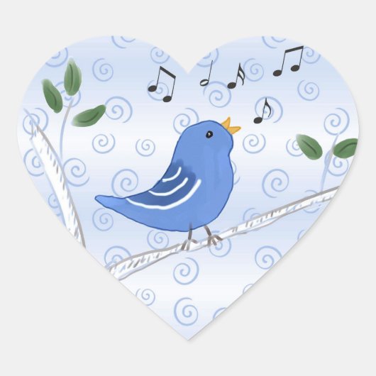Zingen Schattigee Bluebird Stickers (Voorkant)