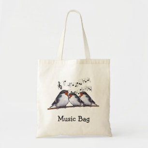 Zingen slikken: Vogels: Music Bag, Choir Tote Bag