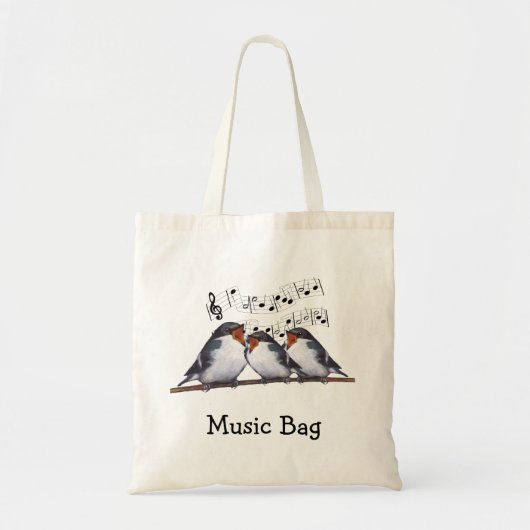 Zingen slikken: Vogels: Music Bag, Choir Tote Bag (Voorkant)