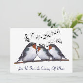 Zingen slikken: Vogels: Music Event Uitnodiging (Staand voorkant)