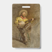 Zingen Spaanse cowboy en banjo spelen Trail Song Badge (Back)