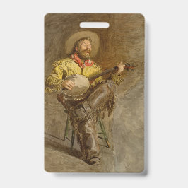 Zingen Spaanse cowboy en banjo spelen Trail Song Badge