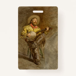 Zingen Spaanse cowboy en banjo spelen Trail Song Badge