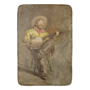 Zingen Spaanse cowboy en banjo spelen Trail Song Badmat