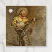 Zingen Spaanse cowboy en banjo spelen Trail Song Bedankjes Labels (Voorkant)