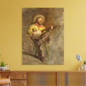 Zingen Spaanse cowboy en banjo spelen Trail Song Canvas Afdruk (Insitu (Woonkamer))