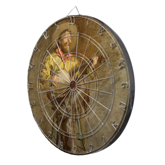Zingen Spaanse cowboy en banjo spelen Trail Song Dartbord (Voorkant Rechts)