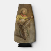 Zingen Spaanse cowboy en banjo spelen Trail Song Flesjeskoeler (Voorkant)