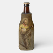 Zingen Spaanse cowboy en banjo spelen Trail Song Flesjeskoeler (Fles Voorkant)