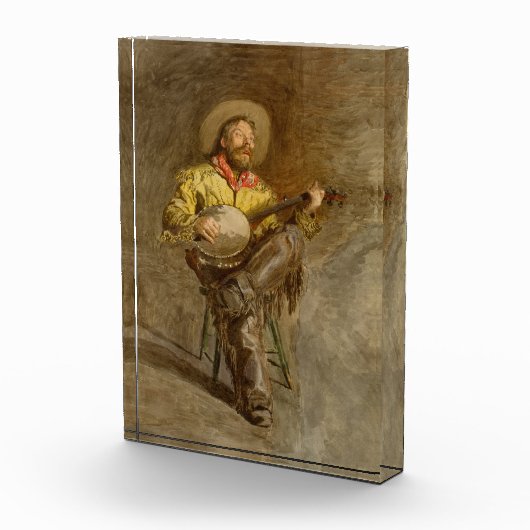 Zingen Spaanse cowboy en banjo spelen Trail Song Fotoblokken (Rechts)