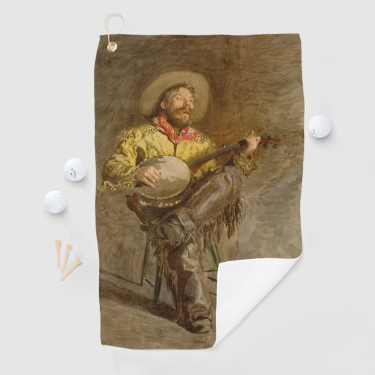 Zingen Spaanse cowboy en banjo spelen Trail Song Golfhanddoek (Insitu)