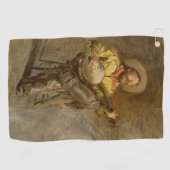 Zingen Spaanse cowboy en banjo spelen Trail Song Golfhanddoek (Horizontaal)