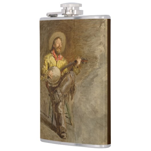 Zingen Spaanse cowboy en banjo spelen Trail Song Heupfles (Links)