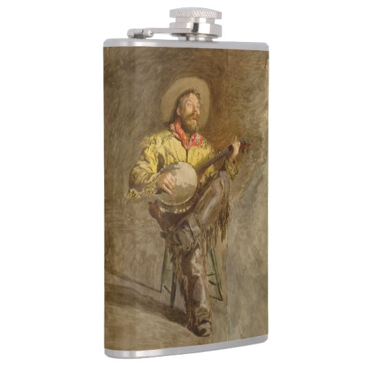 Zingen Spaanse cowboy en banjo spelen Trail Song Heupfles (Rechts)