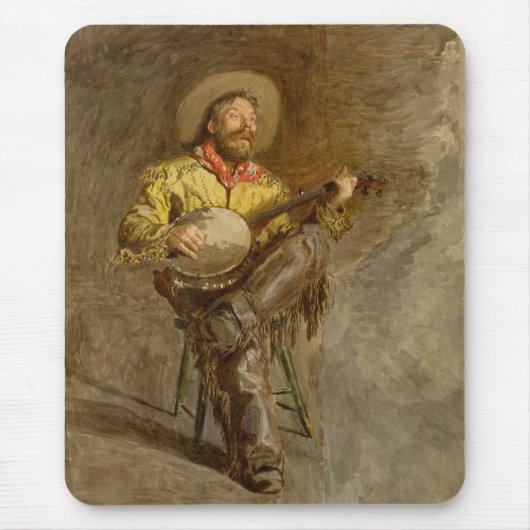 Zingen Spaanse cowboy en banjo spelen Trail Song Muismat (Voorkant)