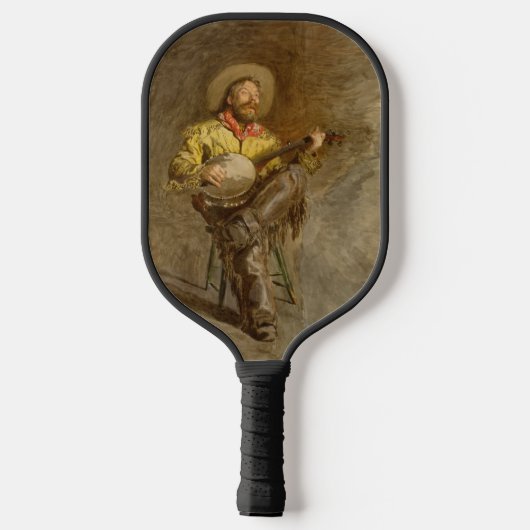 Zingen Spaanse cowboy en banjo spelen Trail Song Pickleball Paddle (Achterkant)