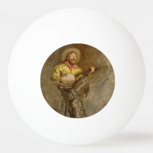 Zingen Spaanse cowboy en banjo spelen Trail Song Pingpongbal