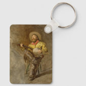 Zingen Spaanse cowboy en banjo spelen Trail Song Sleutelhanger (Achterkant)