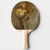 Zingen Spaanse cowboy en banjo spelen Trail Song Tafeltennisbatje (Achterkant)