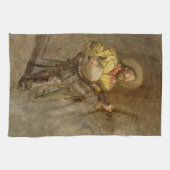 Zingen Spaanse cowboy en banjo spelen Trail Song Theedoek (Horizontaal)