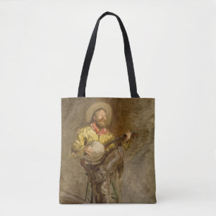 Zingen Spaanse cowboy en banjo spelen Trail Song Tote Bag
