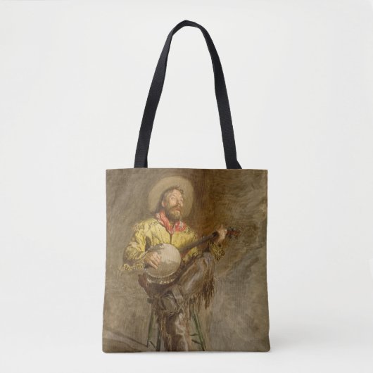 Zingen Spaanse cowboy en banjo spelen Trail Song Tote Bag (Voorkant)