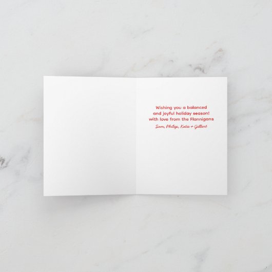 Zingen Unicycle Polar Beer Kerst Punny Custom Feestdagen Kaart (Binnen)