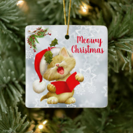 Zingen van het Christmas Cat Ornament