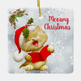 Zingen van het Christmas Cat Ornament
