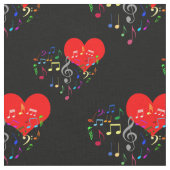 Zingen van het hartpatroon. Kleurennotities, zwart Stof (Close Up)