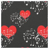 Zingen van het hartpatroon. Witte noten, zwarte ac Stof (Close Up)