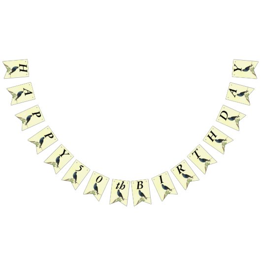 Zingen Verjaardag Black Bird Branch Caterpillar Vlaggetjes (Alle)