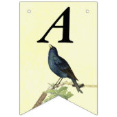 Zingen Verjaardag Black Bird Branch Caterpillar Vlaggetjes (Tweede vlag)