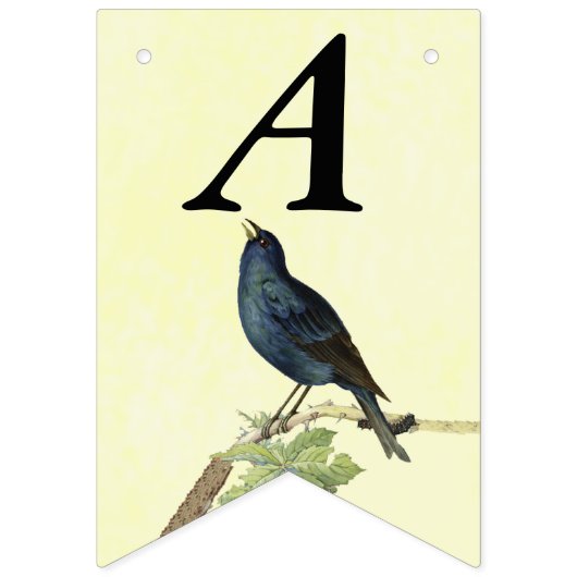 Zingen Verjaardag Black Bird Branch Caterpillar Vlaggetjes (Tweede vlag)