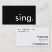 zingen. visitekaartje (Voorkant / Achterkant)