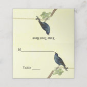 Zingen Zwarte vogel rups op Branch Yellow Plaatskaartje (Buitenkant ongevouwen)