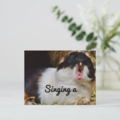 zingend cavia briefkaart (Staand voorkant)