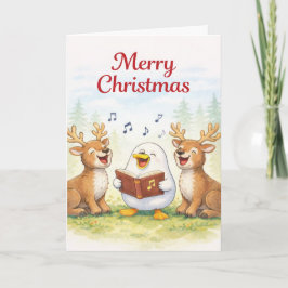 Zingend de hele weg...Prettig kerstfeest Kaart