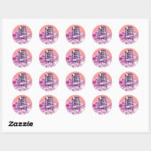 zingend diva microfoonvector ronde sticker (Vel)