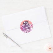 zingend diva microfoonvector ronde sticker (Envelop)